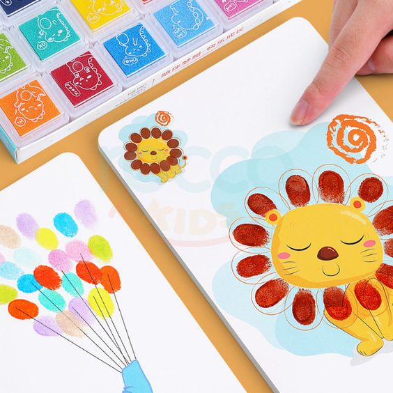 Kids Finger Painting Doodle Coloring Book Set