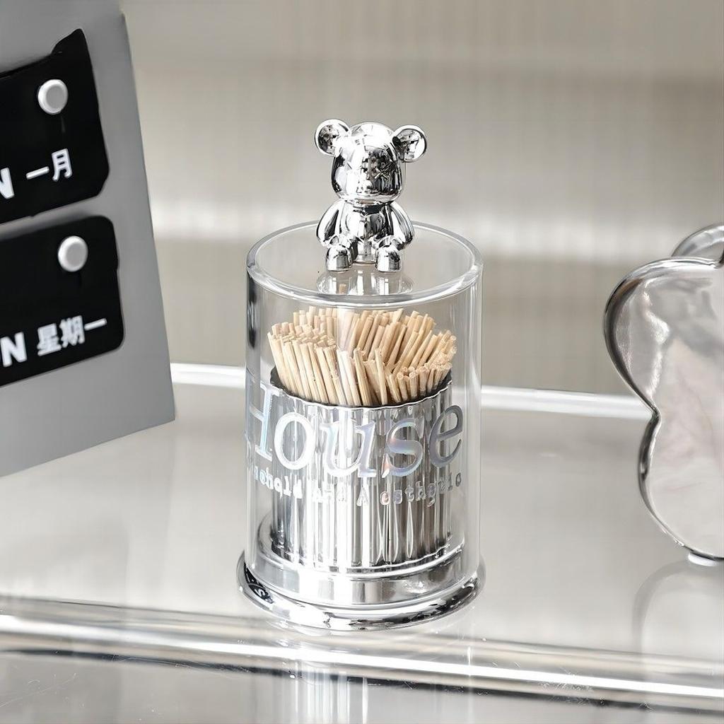 Cute Bear Head Cartoon Toothpick/Cottonbuds Container