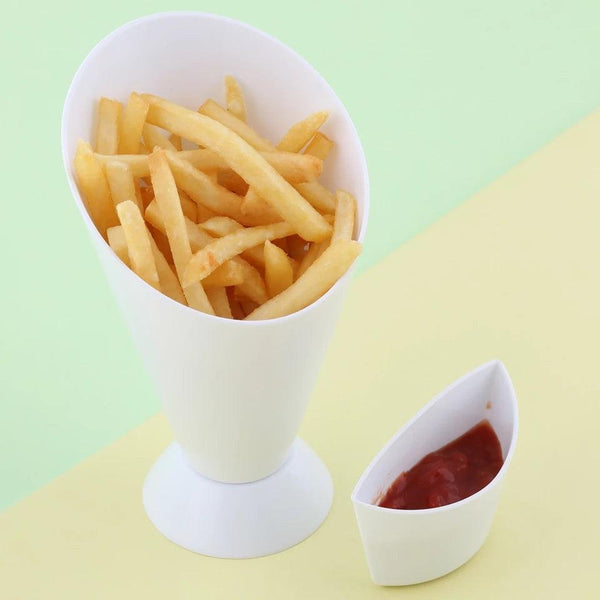 French Fry Holder With Dipping Sauce Cup