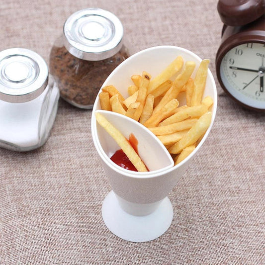 French Fry Holder With Dipping Sauce Cup