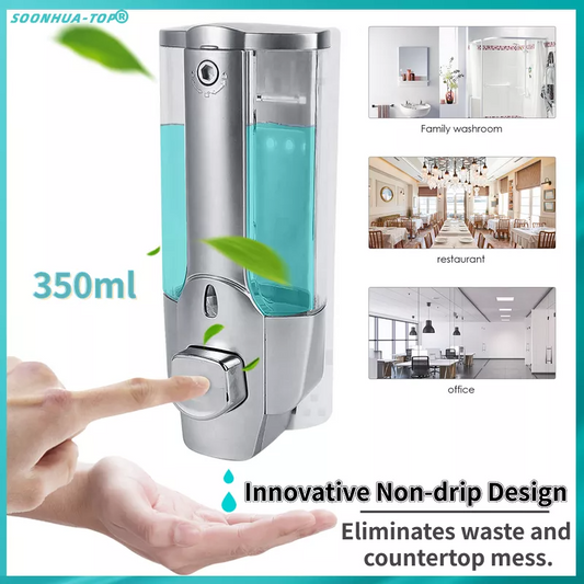 350ml Plastic Kitchen Bathroom Wall Mounted Liquid Soap Dispenser.