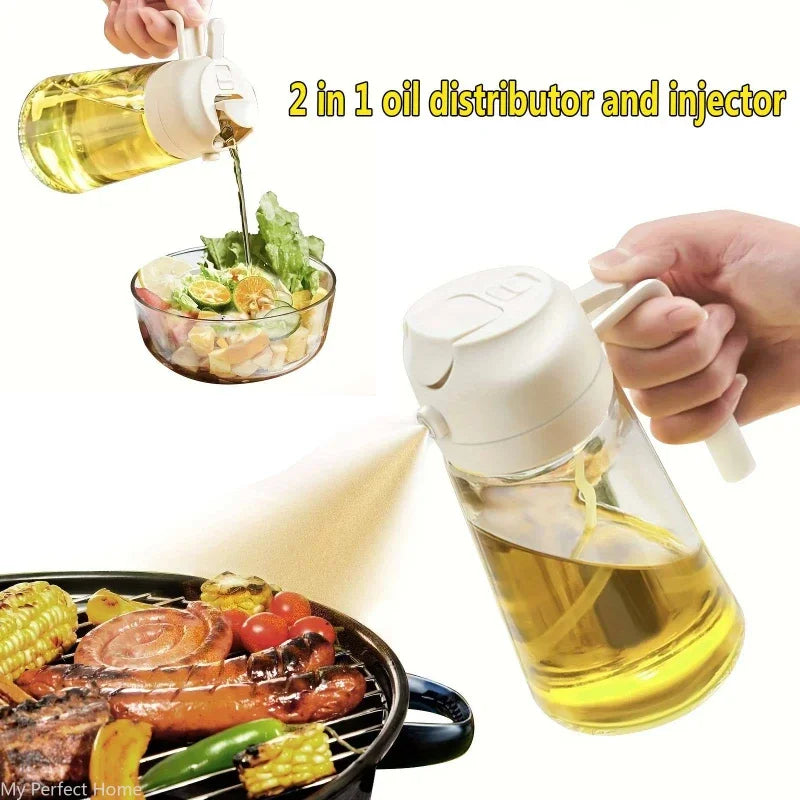 Multifunctional Glass Oil Spray Bottle And Dispenser 550ml