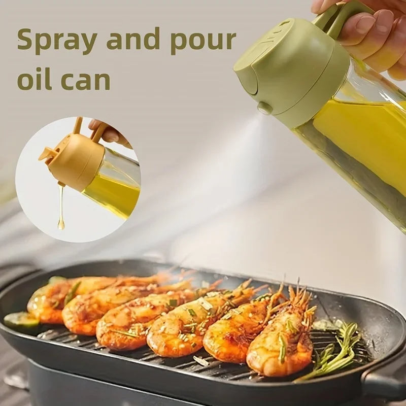 Multifunctional Glass Oil Spray Bottle And Dispenser 550ml