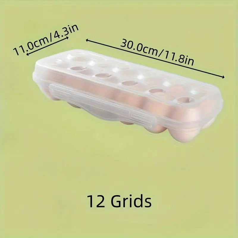 10 Grid Snap On Egg Box, Stackable Egg Storage Box With Lid, Transparent Freestanding Egg Tray, Anti-Collision Egg Fresh Box With Lid, Clear Stackable Egg Storage Container