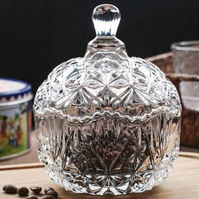 Crystal Transparent Glass Candy Jar