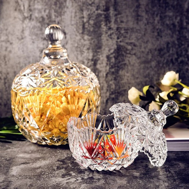 Crystal Transparent Glass Candy Jar