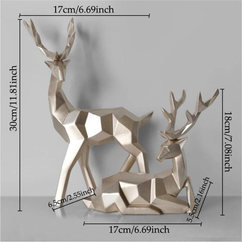 White Deer Figurines Pair Nordic Decoration