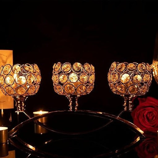 3 Arms Crystal Candle Holder Bridge