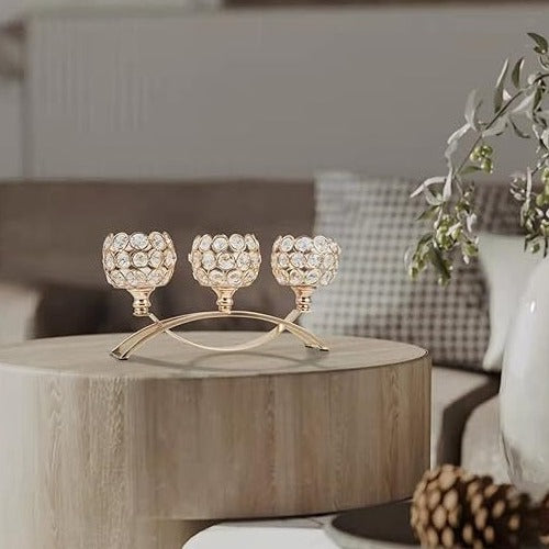 3 Arms Crystal Candle Holder Bridge