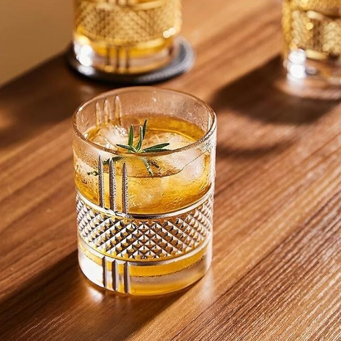 Crystal Cut Scotch Glass Set of 6