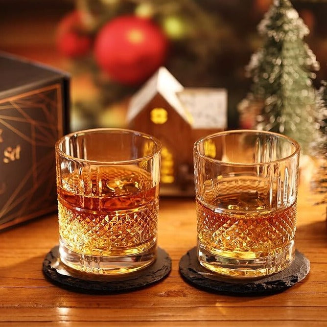 Crystal Cut Scotch Glass Set of 6