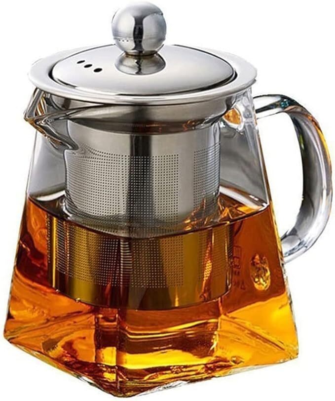 High Temperature Resistant Borosilicate Glass Teapot (Square)