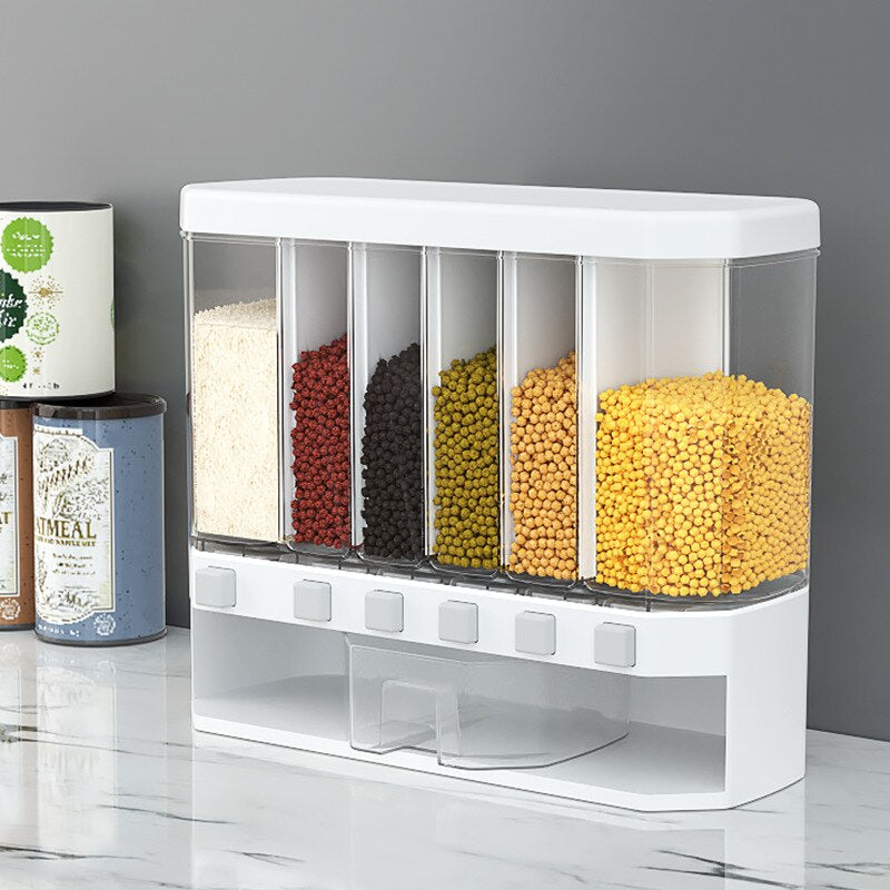 Moisture-Proof Plastic Automatic Racks Sealed Metering Food Storage Box.