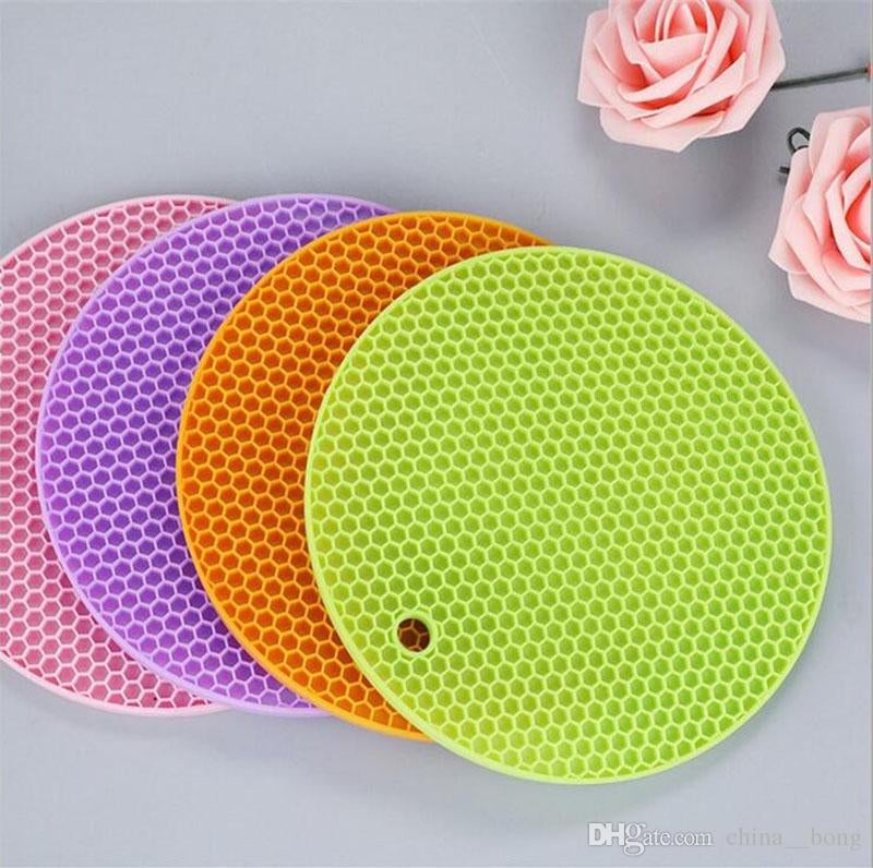 Household Kitchen Round Non-slip Heat Resistant Table Pads cup Silicone Mats