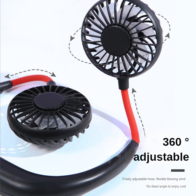 Rechargeable Potable Dual Head Neck Fan