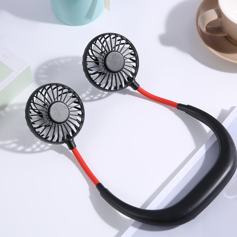 Rechargeable Potable Dual Head Neck Fan