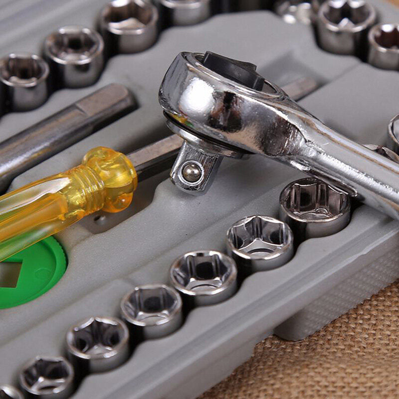 40 Pcs Combination Socket Wrench Set Tool Kit