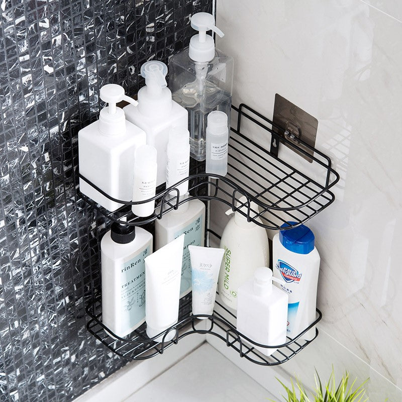 Wall Mounted 3m Sticker Bathroom Shelves Corner Storage Rack