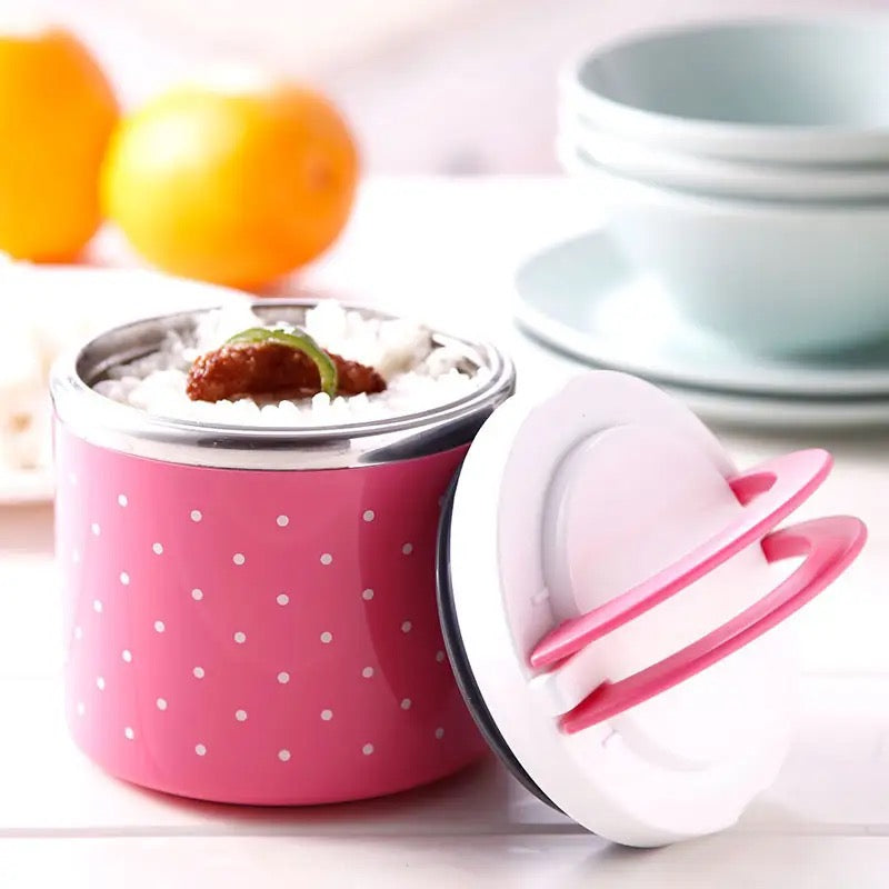 Portable Dotted Tiffin Box, Stainless Steel Bento Student Lunch Box,