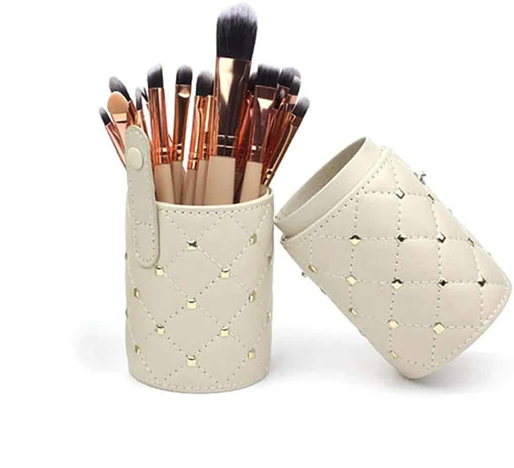 Set Of 12 Makeup Brush Bucket, Cosmetic Brush Bag, Cosmetics Makeup Brushes Storage Box, Makeup Tool Storage Barrel, Makeup Brush Organizer