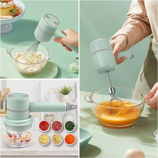 2 in 1 Electric Hand Mixer & Food Chopper with Detachable 3