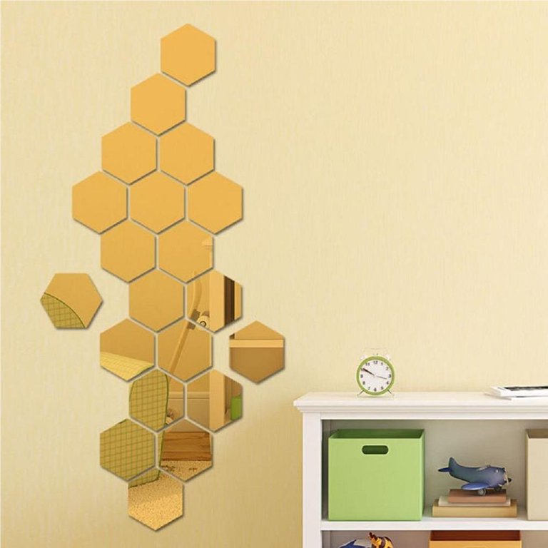 Hexagon 3D Acrylic Decor Mirror Wall Sticker for Dining Room Wall Decor