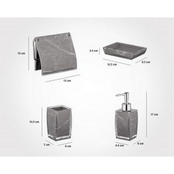 imon 6 Pcs Classic Marble Design Bathroom Set (Premium Quality)