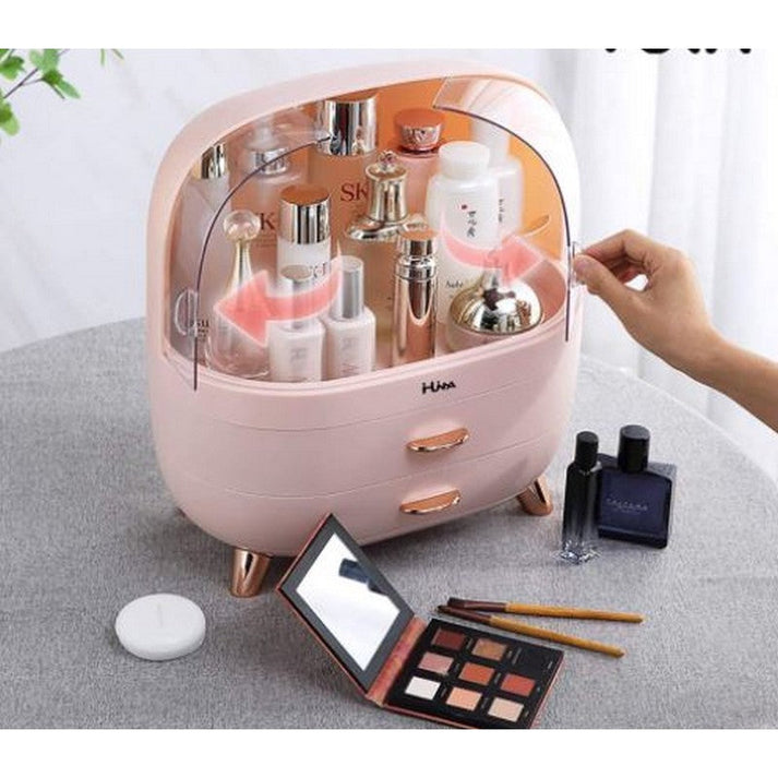 Cosmetics Storage Organizer Desktop Display Rack With Drawer Jewelry Container