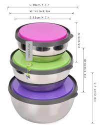 3 Pcs Stainless Steel Seal Bowl With Lid