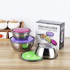 3 Pcs Stainless Steel Seal Bowl With Lid