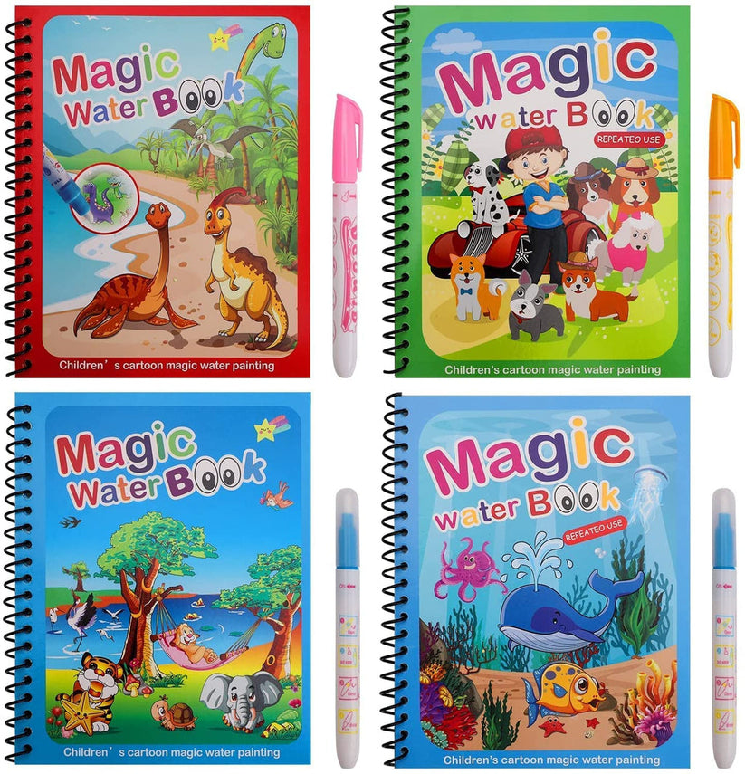 REUSABLE WATER MAGIC PAINTING BOOK (FREE MAGICAL PENS)