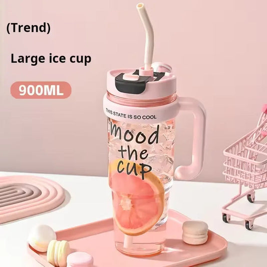 Ice Cup Plastic Water Tumber With Handle 900ml