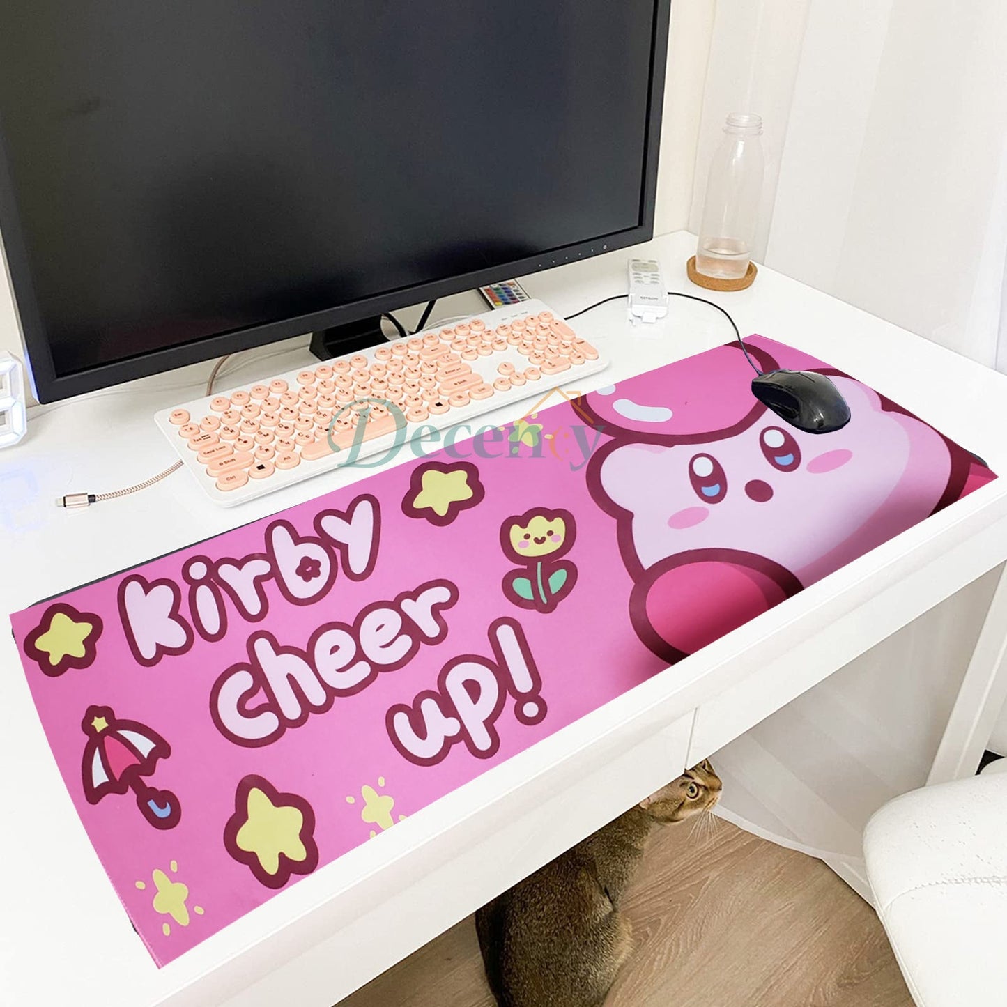 Cute Mouse Pad,Large Gaming Desk Mouse mat Cartoons Keyboard Pad,Laptop Desk Mat for Gaming, Writing, or Home Office Work 32 x 12