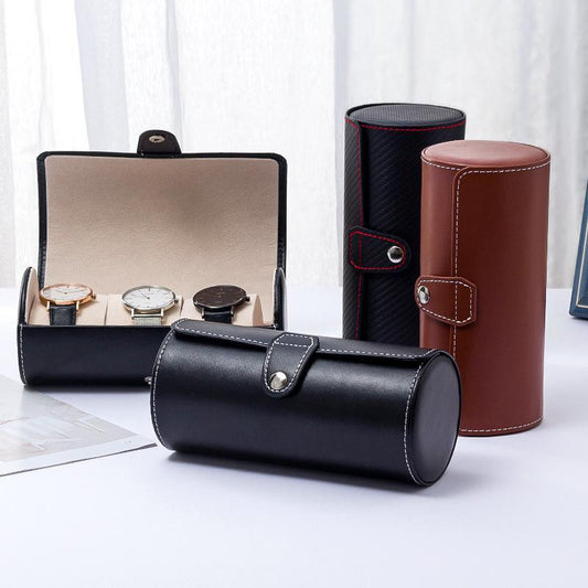 3 Slot Leather Watch Box