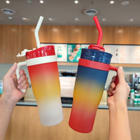 3pcs Sports Water Bottle With Handle Straw