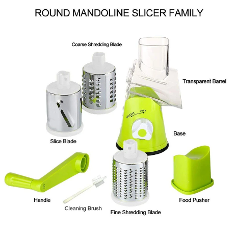 Tabletop Drum Grater Manual Rotary Vegetable Slicer Cutter